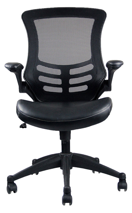 Techni Mobili Stylish Mid Back Mesh Office Chair With Adjustable Arms, Black