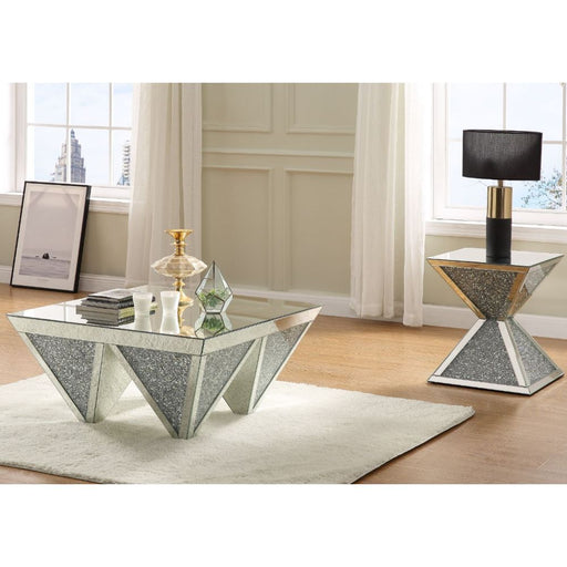 Noralie - Coffee Table - Mirrored & Faux Diamonds - 19" Unique Piece Furniture