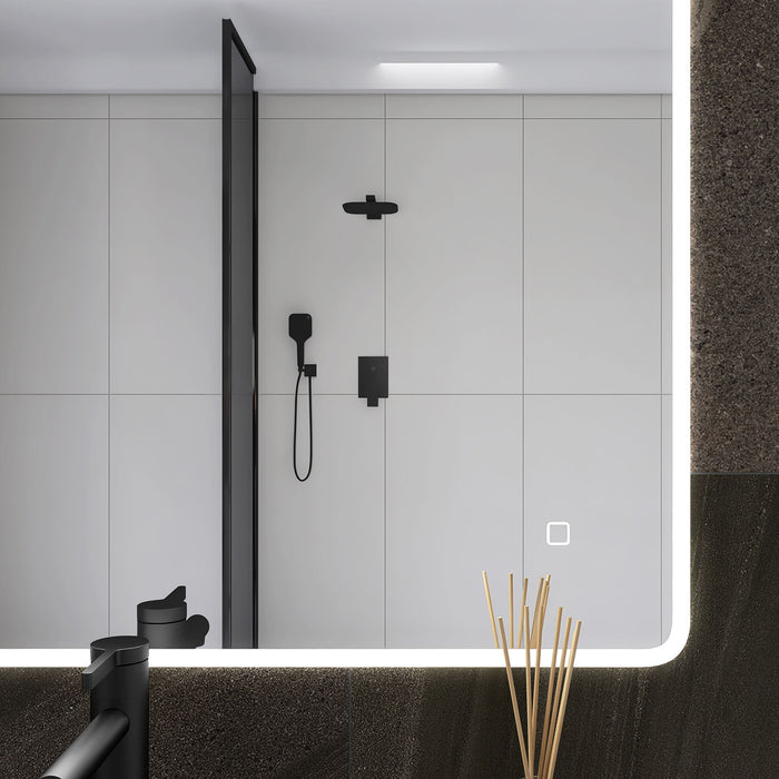 36 X 28" Large Rectangular Frameless Wall - Mount Anti-Fog LED Light Bathroom Vanity Mirror