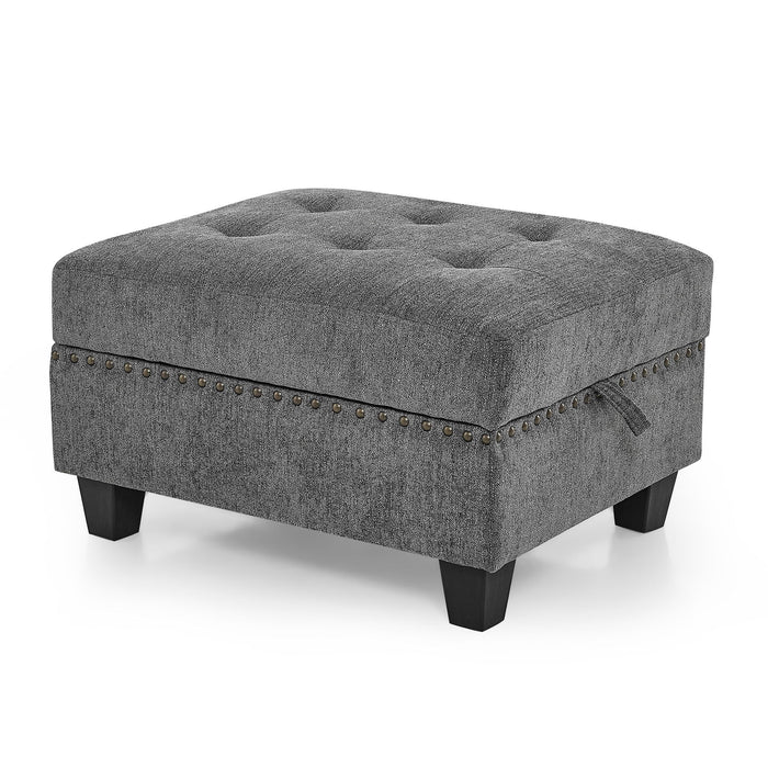 U Shape Modular Sectional Sofa, Diy Combination, Includes Two Single Chair, Two Corner And Two Ottoman, Grey Chenille