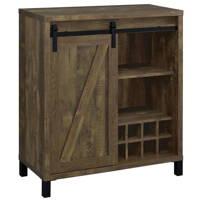 Arlington - Bar Cabinet With Sliding Door - Rustic Oak Unique Piece Furniture