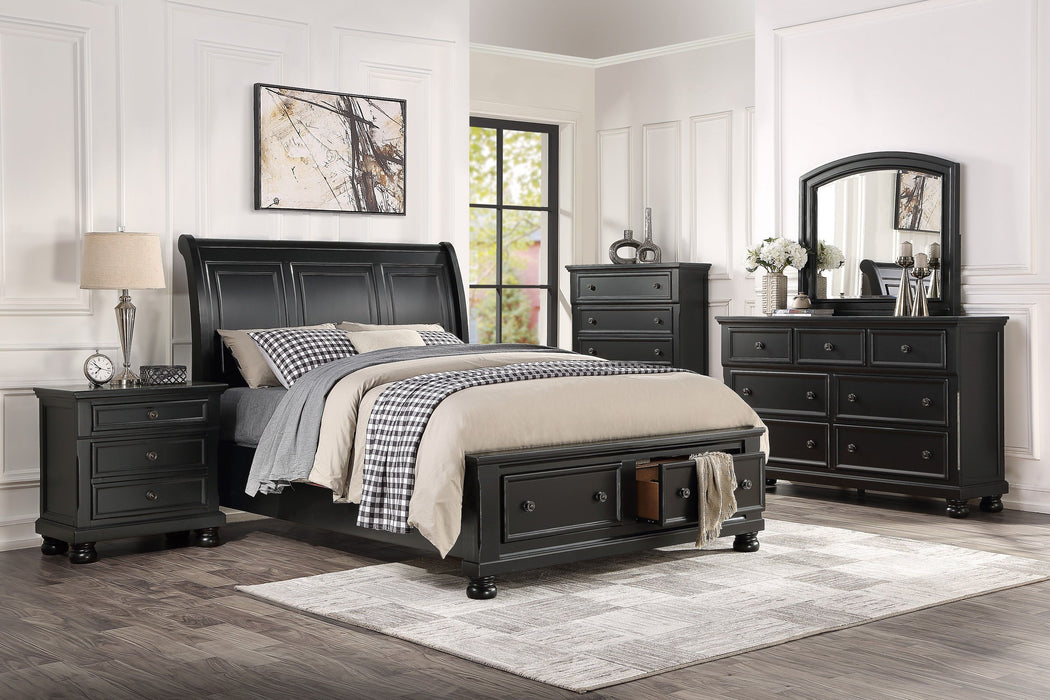 Casual Transitional Styling 1 Piece Chest Of Drawers Black Finish Bun Feet Bedroom Furniture