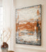 Carmely - Gray / White/orange - Wall Art Unique Piece Furniture