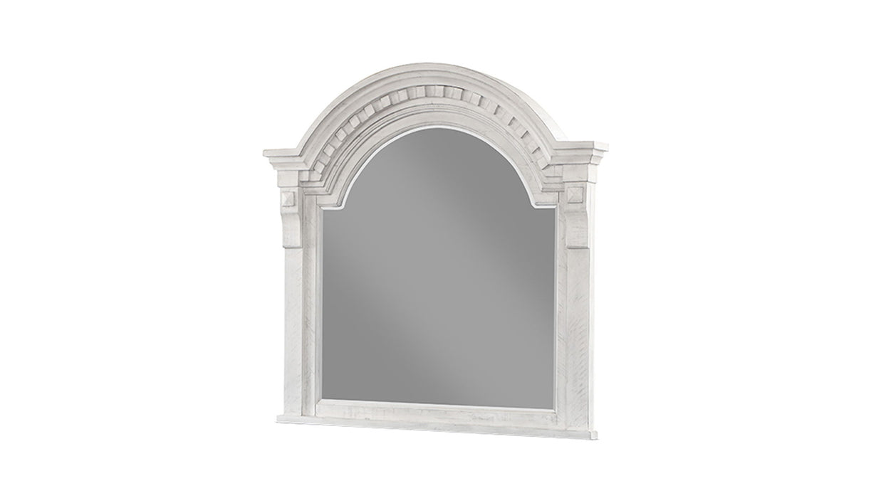 Faith Transitional Style Mirror Made With Wood In Antique White