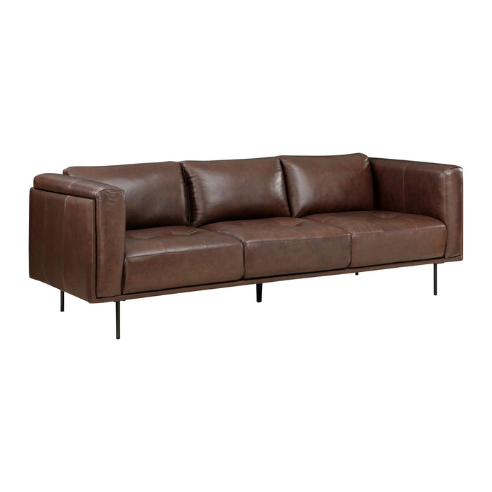 Modern Design Brown Genuine Leather Sofa 1 Piece Luxurious Office Sofa Living Room Furniture