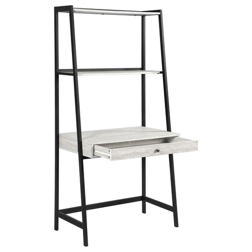 Pinckard - 3 Piece Ladder Desk Set - Gray Stone And Black Unique Piece Furniture