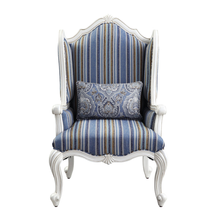 Ciddrenar - Chair - Fabric & White Finish Unique Piece Furniture