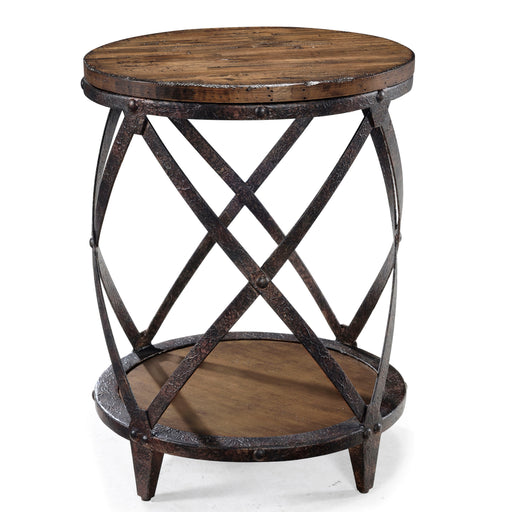 Pinebrook - Round Accent Table - Distressed Natural Pine Unique Piece Furniture