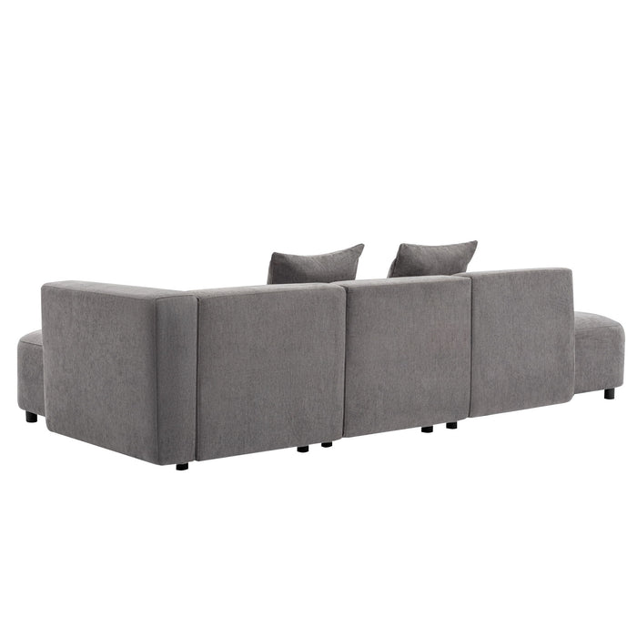 U-Style Luxury Modern Style Living Room Upholstery Sofa - Gray