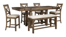 Moriville - Grayish Brown - Rectangular Dining Room Counter Extension Table Unique Piece Furniture