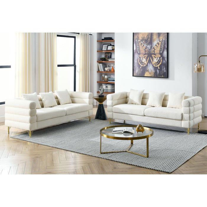 3 Seater / 3 Seater Combination Sofa White Teddy (Ivory)