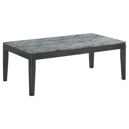 Mozzi - Rectangular Coffee Table Faux Marble - Gray And Black Unique Piece Furniture