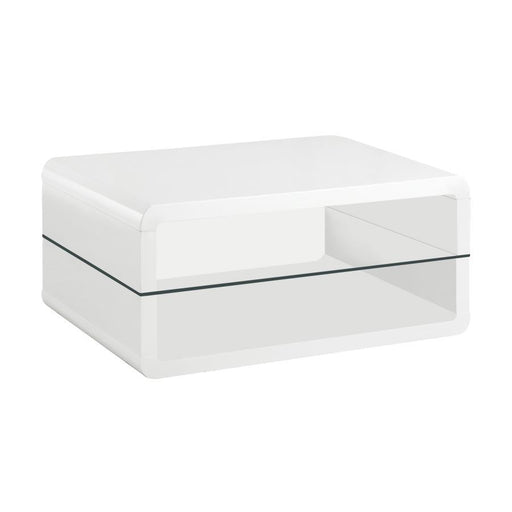 Elana - Rectangle 2-Shelf - Coffee Table - Glossy White Unique Piece Furniture