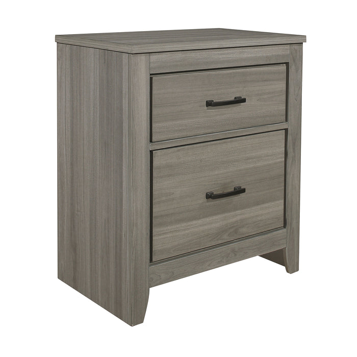 Dark Gray Finish Transitional Look 1 Piece Nightstand Industrial Rustic Modern Style Bedroom Furniture