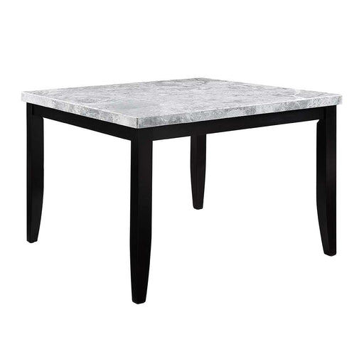 Hussein - Counter Height Table With Marble Top - Marble & Black Finish Unique Piece Furniture