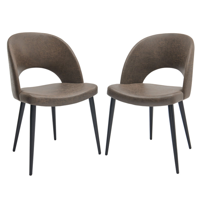 Dining Chairs (Set of 2) Accent Chair - Dark Brown