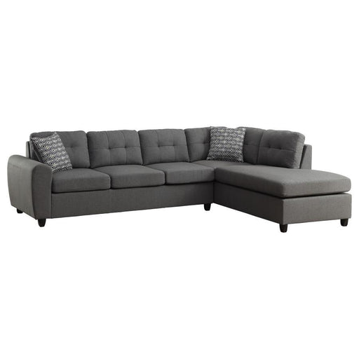 Stonenesse - Tufted Sectional - Gray Unique Piece Furniture