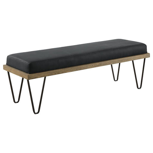 Chad - Upholstered Bench With Hairpin Legs - Dark Blue Unique Piece Furniture