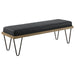 Chad - Upholstered Bench With Hairpin Legs - Dark Blue Unique Piece Furniture
