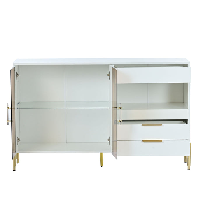 U_Style Storage Cabinets With Acrylic Doors, Light Luxury Modern Storage Cabinets With Adjustable Shelves, Accent Cabinet Buffet Cabinet