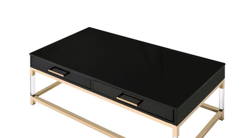 Adiel - Coffee Table - Black & Gold Finish Unique Piece Furniture