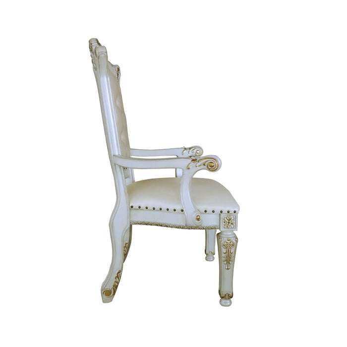 Acme Vendome Executive Office Chair (Arm) In PU & Antique Pearl Finish