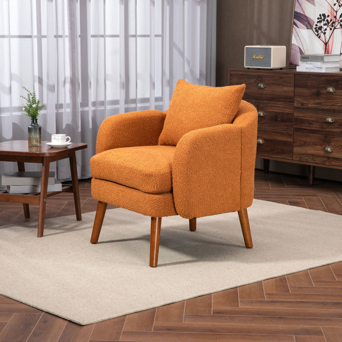 Coolmore Wood Frame Armchair, Modern Accent Chair Lounge Chair For Living Room - Orange