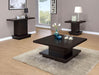 Reston - Pedestal Square Coffee Table - Cappuccino Unique Piece Furniture