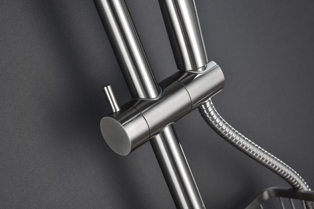 Showerspas Shower System, With 10" Rain Showeread, 4 - Function Hand Shower, Adjustable Slide Bar And Soap Dish