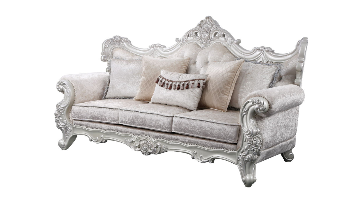 Melrose Traditional Sofa Champagne With Silver Brush