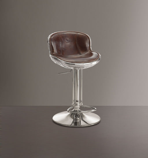 Brancaster - Stool - Vintage Brown Top Grain Leather & Aluminum Unique Piece Furniture