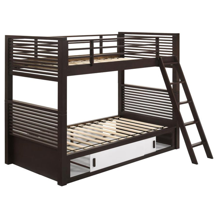 Oliver - Twin Over Twin Bunk Bed - Java Unique Piece Furniture