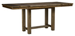 Moriville - Grayish Brown - Rectangular Dining Room Counter Extension Table Unique Piece Furniture