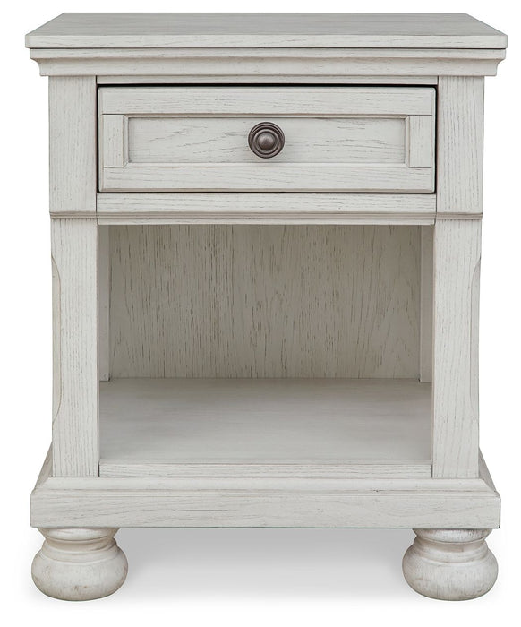 Robbinsdale - Antique White - One Drawer Night Stand Unique Piece Furniture