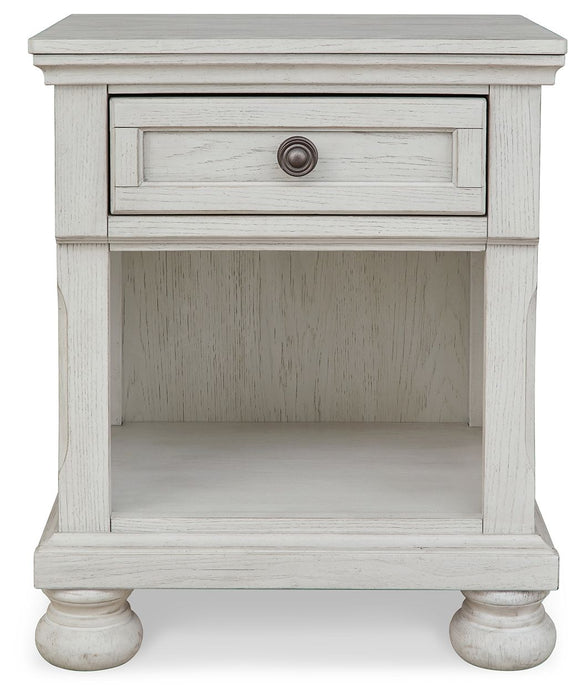 Robbinsdale - Antique White - One Drawer Night Stand Unique Piece Furniture