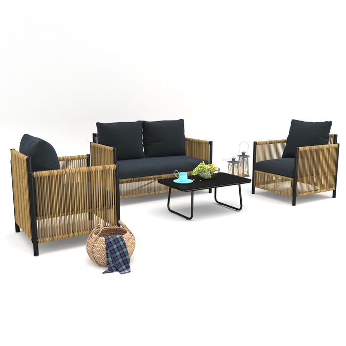 New Comming Outdoor Pe Wicker Sofa (Set of 2) Single Sofa Set