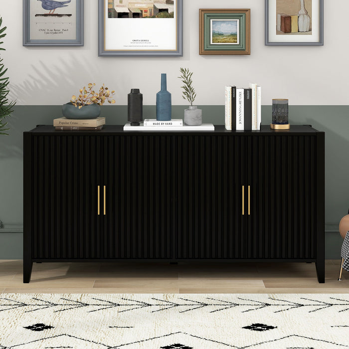 U-Style Accent Storage Cabinet Sideboard Wooden Cabinet With Metal Handles For Hallway, Entryway, Living Room, Bedroom