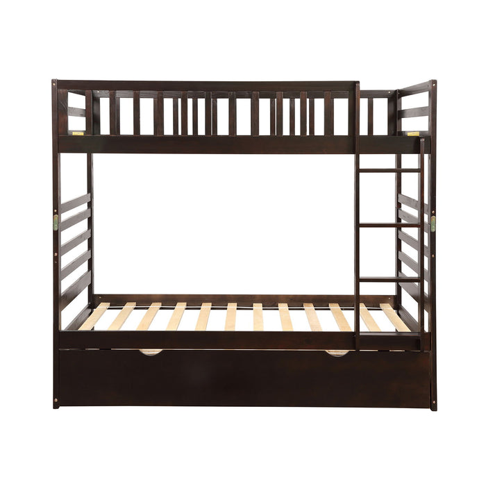 Orisfur. Twin Bunk Beds For Kids With Safety Rail, Movable Trundle Bed