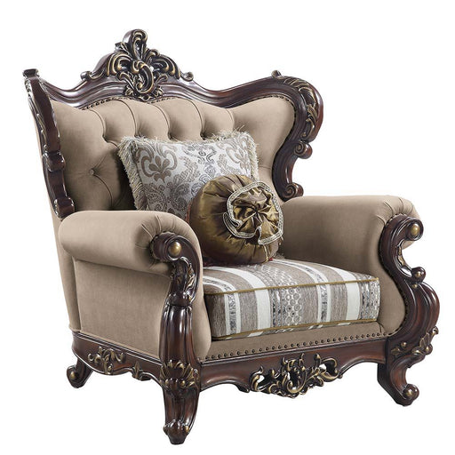 Ragnar - Chair - Light Brown Linen & Cherry Finish Unique Piece Furniture