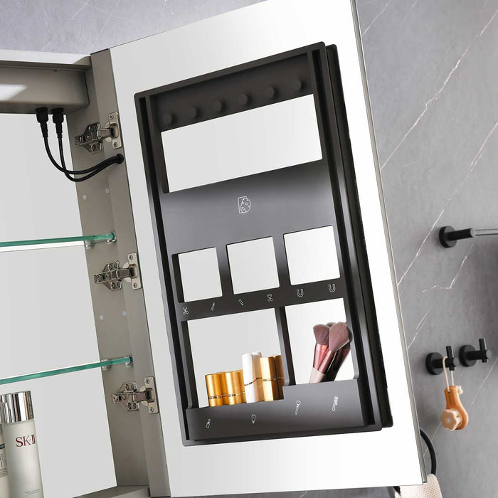 40 X 30" LED Large Rectangular Aluminum Alloy Surface Mount Medicine Cabinet With Mirror
