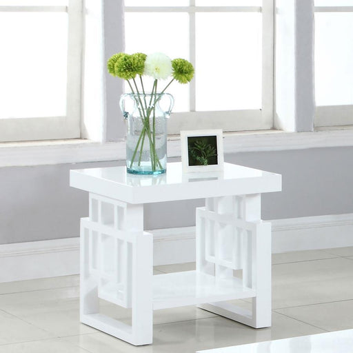 Schmitt - Rectangular End Table - High Glossy White Unique Piece Furniture