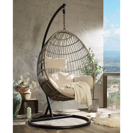 Vasant - Patio Swing Chair - Beige Unique Piece Furniture