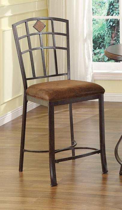 Tavio - Counter Height Chair (2 Piece) - Fabric & Black With Gold Brush - Metal Unique Piece Furniture Furniture Store in Dallas and Acworth, GA serving Marietta, Alpharetta, Kennesaw, Milton
