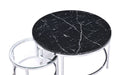 Virlana - Coffee Table - Clear Glass, Faux Black Marble & Chrome Finish Unique Piece Furniture