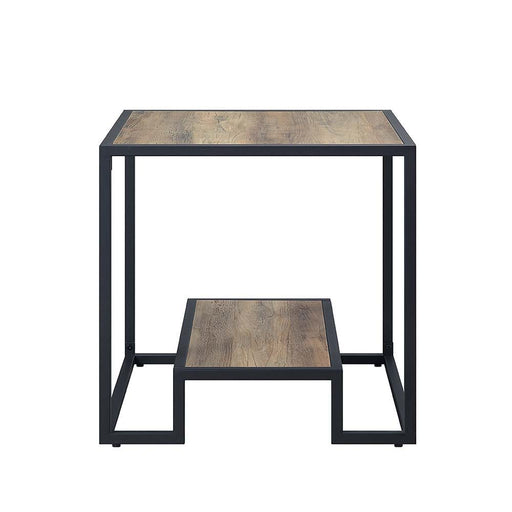 Idella - End Table - Rustic Oak & Black Finish Unique Piece Furniture