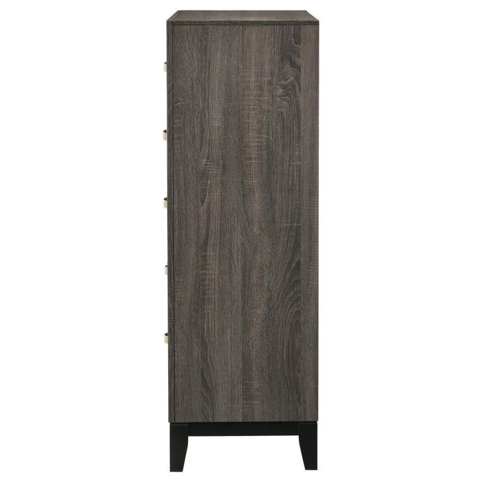 Watson - 5-Drawer Chest - Gray Oak And Black Unique Piece Furniture