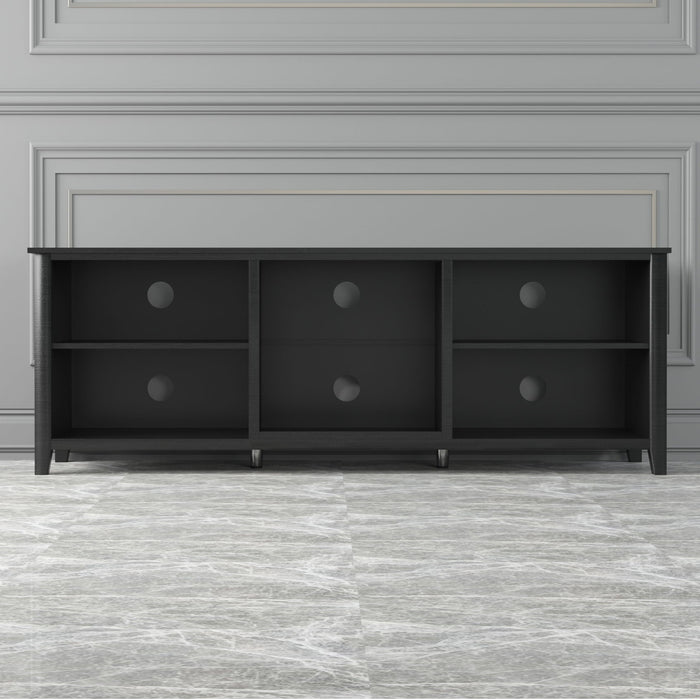 TV Stand Storage Media Console Entertainment Center, Tradition Black, Wihout Drawer