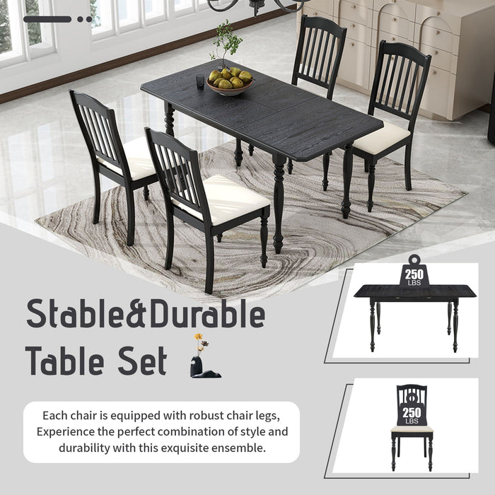 Top max Mid-Century 5 Piece Extendable Dining Table Set Kitchen Table Set With 15 Inch Butterfly Leaf For 4, Espresso