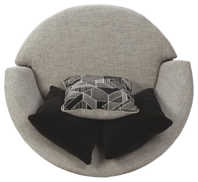 Megginson - Storm - Oversized Round Swivel Chair Unique Piece Furniture