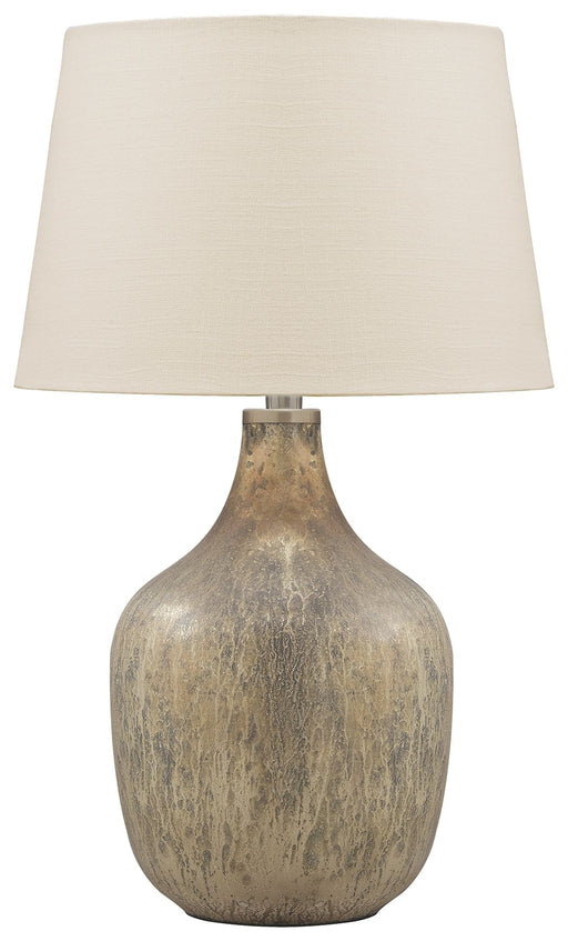 Mari - Gray / Gold Finish - Glass Table Lamp Unique Piece Furniture